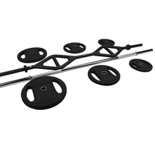 Load image into Gallery viewer, T-Grip Club Strength Lite Bar Set 2 (includes: T-Grip Lite Bar, chrome straight bar, 2x 2.5lb, 2x 5lb, 2x 10lbs and 2x 1&quot; Spring Collars)
